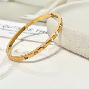 BRACELETE AÇO INOX COM PEDRINHAS