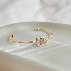 BRACELETE CORAÇÃO COM LETRA CRAVEJADO - S