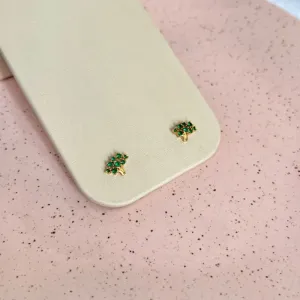 BRINCO ÁRVORE DA VIDA COM PEDRA ESMERALDA