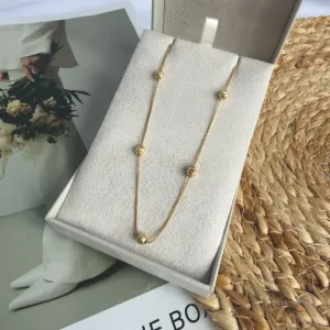 COLAR BOLINHAS DIAMANTADAS 40CM