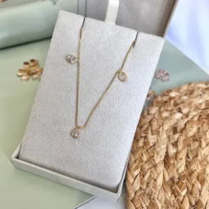 COLAR CHOKER 3 GOTAS DE ZIRCONIA