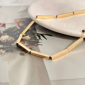 COLAR CHOKER CANUTILHOS QUADRADOS 42CM