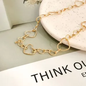 COLAR CHOKER ELOS DIAMANTADOS CORAÇÕES 2 TAMANHOS