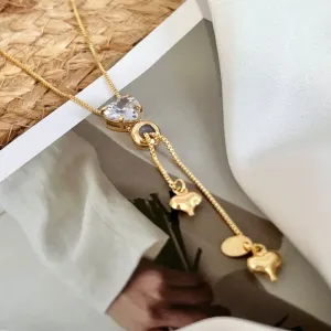 COLAR GRAVATINHA CORAÇÃO CRISTAL