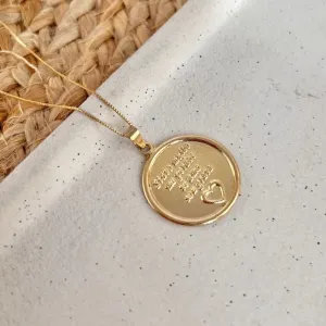 COLAR MEDALHA SINTO MUITO/ME PERDOE//TE AMO/SOU GRATA