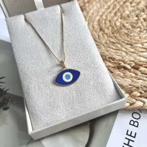 COLAR OLHO GREGO RESINADO AZUL