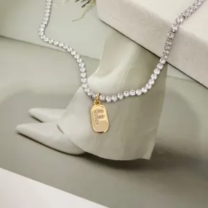 COLAR RIVIERA COM PLACA DE LETRA - F