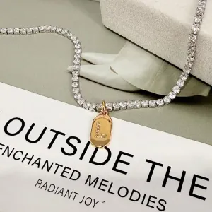 COLAR RIVIERA COM PLACA DE LETRA - L