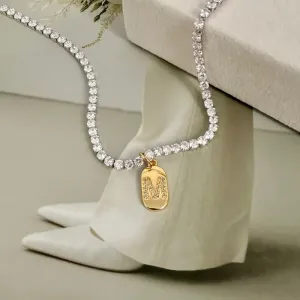 COLAR RIVIERA COM PLACA DE LETRA - M