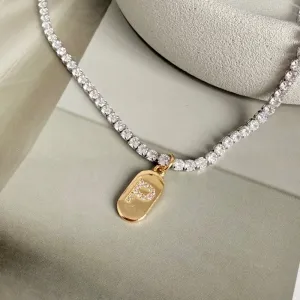 COLAR RIVIERA COM PLACA DE LETRA - P