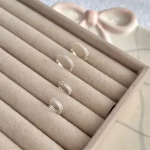 DUPLA BRINCO ARGOLAS FINAS ARTICULADAS ZIRCONIAS