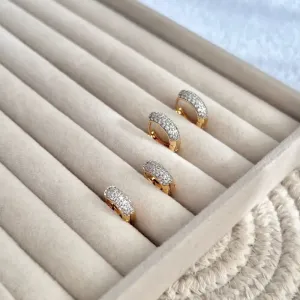 DUPLA BRINCOS DE ARGOLA ARTICULADA CRAVEJADAS