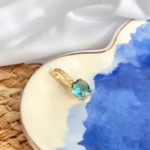 PINGENTE CORAÇÃO AZUL AQUA