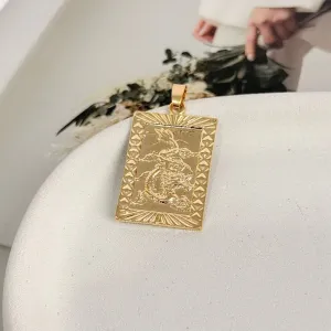 PINGENTE MEDALHA QUADRADA DRAGÃO