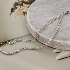 PULSEIRA DUPLA CORDÃO BAIANO E ELOS CORAÇÃO