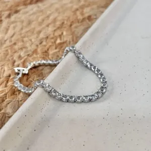 PULSEIRA RIVIERA ZIRCONIAS 4MM COM FECHO RELÓGIO