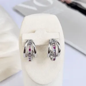 BRINCO ARGOLA PINO 3 FIOS COM ZIRCONIAS CANDY COLORS