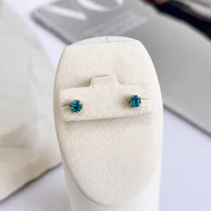 BRINCO PONTO DE LUZ STRASS AZUL 8 GARRAS 4MM