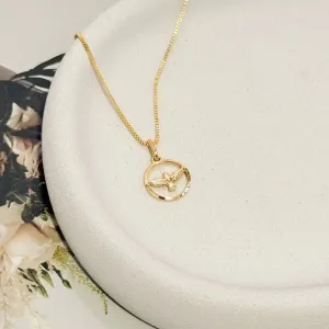 COLAR MINI MEDALHA VAZADA DO DIVINO ESPIRÍTO SANTO