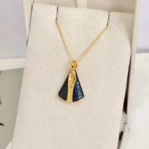 COLAR NOSSA SENHORA DE APARECIDA MANTO AZUL
