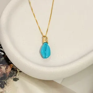 COLAR PINGENTE BÚZIO DE ACRÍLICO AZUL