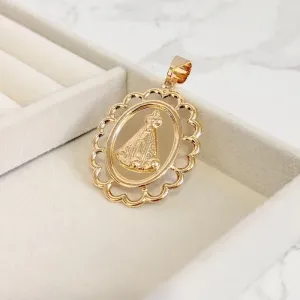 PINGENTE MEDALHA OVAL NOSSA SENHORA DE APARECIDA
