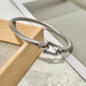 BRACELETE AÇO INOX TORCIDO COM FECHO DE ENCAIXE