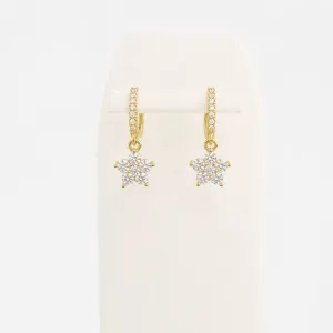 BRINCO ARGOLA CLICK - FLOR DE ZIRCONIA