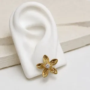 BRINCO FLOR COM ZIRCONIA NO MIOLO