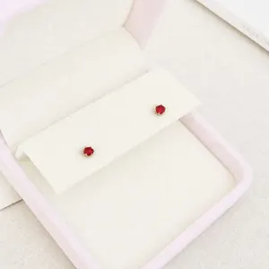 BRINCO PONTO DE LUZ STRASS VERMELHO 6 GARRAS 3MM