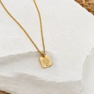 COLAR ELO PORTUGUÊS COM PINGENTE DE PLACA JESUS CRISTO 60CM