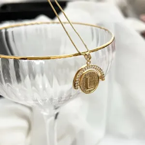 COLAR LETRA GIRATÓRIA ZIRCONIA CRISTAL - L