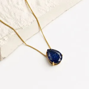 COLAR PINGENTE GOTA AZUL MARINHO FUSION