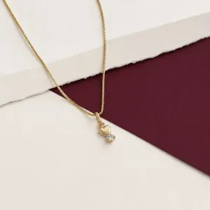COLAR PINGENTE MINI CORAÇÃO COM PONTO DE LUZ