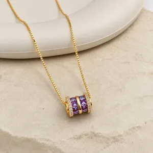 COLAR PINGENTE SEPARADOR DE ZIRCONIAS LILÁS