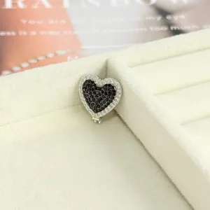 PINGENTE CORAÇÃO ZIRCONIA ONIX CRAVEJADO