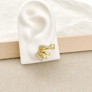 BRINCO EAR CUFF FIOS LISOS E CRAVEJADOS