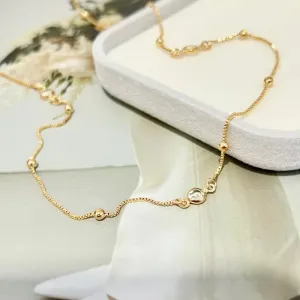 COLAR 4 ZIRCONIAS TIFFANY CRISTAL 85CM