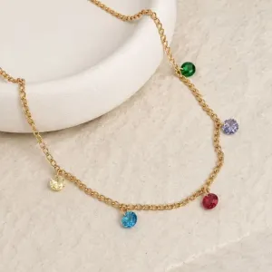 COLAR CHOKER ZIRCONIAS COLORIDAS 40CM