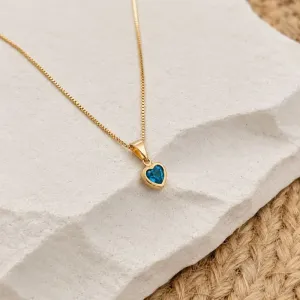 COLAR CORAÇÃO STRASS AZUL