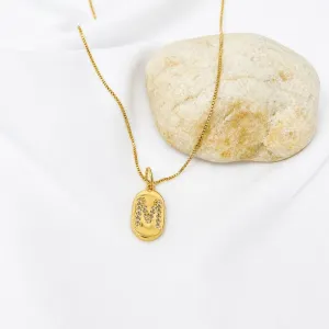 COLAR PINGENTE MEDALHA LETRA CRAVEJADA - M