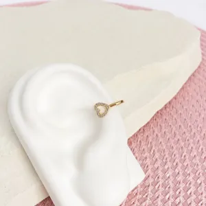 PIERCING FAKE PINGENTE CORAÇÃO ZIRCONIA