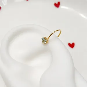 PIERCING FURO NARIZ/ORELHA PEDRA CORAÇÃO ACQUA