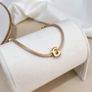 PULSEIRA FIO DE CERA COM PINGENTE DE LETRA - G