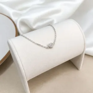 PULSEIRA PRATA925 INFANTIL CORAÇÃO CRAVEJADO