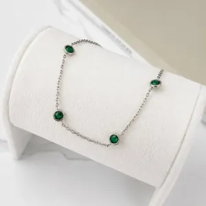 PULSEIRA TIFFANY PEDRA VERDE ESMERALDA