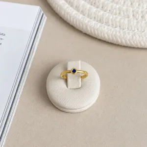 ANEL AJUSTÁVEL MINI SOLITÁRIO AZUL