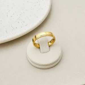 ANEL - ALIANÇA 4MM RETA COM 2 FRISOS