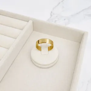 ANEL ALIANÇA LISA 4MM COM FRISOS NA BORDA