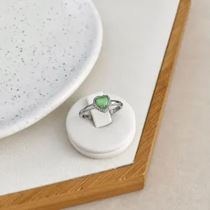 ANEL CORAÇÃO VERDE MENTA